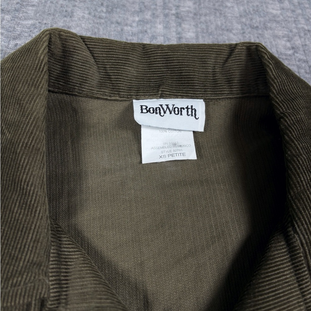 Vintage Corduroy Blazer BonWorth Womens XS Brown Moose Cottage Core Embroidered - Picture 2 of 5